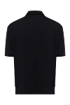 Black cotton polo shirt for men Colombo - 100% cotton. Buttons. Country of manufacture: Italy. Care: specialized cleaning - photo 6