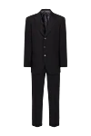 Brioni Men's suit made of wool, cashmere and silk black - Slit. 80% wool, 15% silk, 5% cashmere. Closure: Buttons, hook. Chest pocket, two flap pockets. Three pockets. Two side pockets, two back pockets with buttons. Lining: 100% cupro. Country of manufacture: Italy. Care: specialized cleaning - photo 1