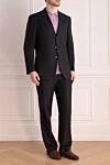 Brioni Men's suit made of wool, cashmere and silk black - Slit. 80% wool, 15% silk, 5% cashmere. Closure: Buttons, hook. Chest pocket, two flap pockets. Three pockets. Two side pockets, two back pockets with buttons. Lining: 100% cupro. Country of manufacture: Italy. Care: specialized cleaning - photo 3