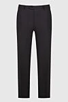 Brioni Black wool trousers for men - tucks. 98% wool, 2% elastane. Closure: button, zipper. two side pockets, two back pockets. Country of manufacture: Italy. Care: specialized cleaning - photo 1