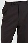 Brioni Брюки из шерсти коричневые мужские коричневые - защипы. 98% шерсть, 2% эластан. пуговица, молния. два боковых кармана, два кармана сзади с клапанами на пуговицах. Страна производитель: Италия. Уход: специализированная чистка - фото 5