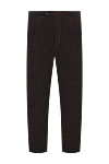 Brioni Штани з вовни коричневі - защіпи, візерунок клітка. 98% вовна, 2% еластан. гудзик, блискавка. дві бічні кишені, дві кишені ззаду з клапанами на гудзиках. Країна виробник: Італія. Догляд: спеціалізоване чищення - фото 1