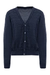 Brioni Кардиган мужской из шерсти синий - Фантазийный узор. 100% шерсть. Пуговицы. Страна производитель: Италия. Уход: специализированная чистка - фото 1