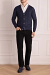 Кардиган мужской из шерсти синий Brioni - Фантазийный узор. 100% шерсть. Пуговицы. Страна производитель: Италия. Уход: специализированная чистка - фото 2