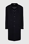 Canali Пальто из шерсти и кашемира синее мужское - 85% шерсть, 15% кашемир. Пуговицы. Два боковых кармана, два внутренних кармана. 100% нейлон. Страна производитель: Италия. Уход: специализированная чистка - фото 1
