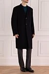 Canali Пальто из шерсти и кашемира синее мужское - 85% шерсть, 15% кашемир. Пуговицы. Два боковых кармана, два внутренних кармана. 100% нейлон. Страна производитель: Италия. Уход: специализированная чистка - фото 3