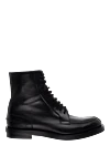 Gucci Men's black leather boots - 100% leather. Closure: Lace-up, zipper. Sole Height: 2 cm. Polyurethane. Country of manufacture: Italy. Care: specialized cleaning - photo 1