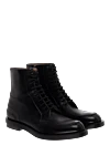 Gucci Men's black leather boots - 100% leather. Closure: Lace-up, zipper. Sole Height: 2 cm. Polyurethane. Country of manufacture: Italy. Care: specialized cleaning - photo 3