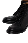 Gucci Men's black leather boots - 100% leather. Closure: Lace-up, zipper. Sole Height: 2 cm. Polyurethane. Country of manufacture: Italy. Care: specialized cleaning - photo 5