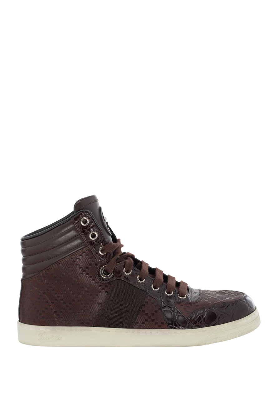 Gucci brown leather sneakers for men 115057 Men sneakers