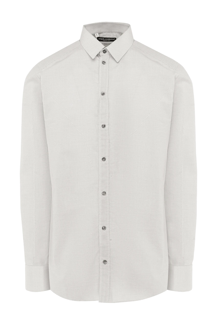 Dolce & Gabbana Мужская голубая хлопковая рубашка - узор полоска. 100% хлопок. пуговицы. Страна производитель: Италия. Уход: специализированная чистка - фото 1