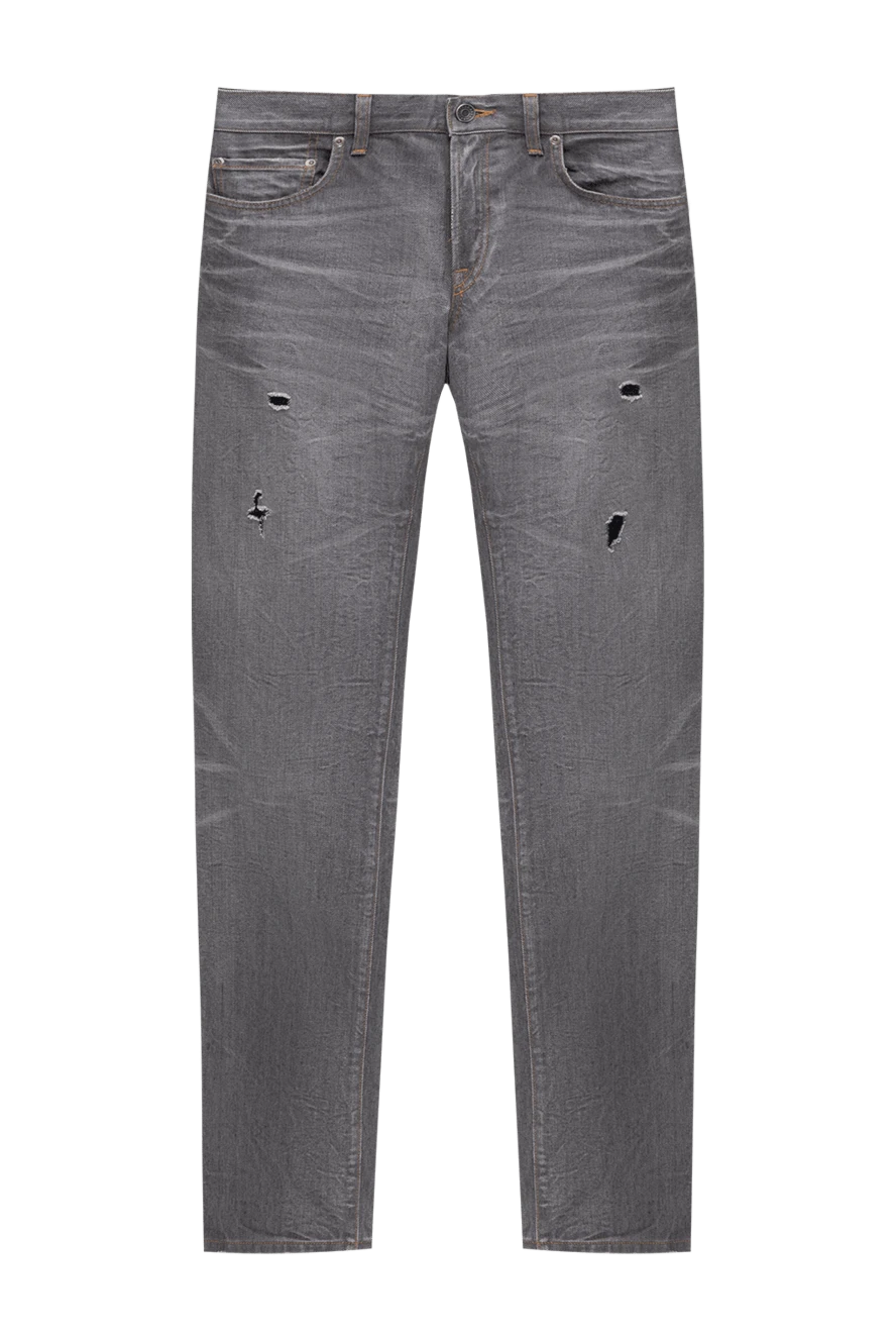 Dolce & Gabbana Men's gray cotton jeans - holes, scuffed effect. 100% cotton. zipper, button. three front pockets, two back pockets. Country of manufacture: Italy. Care: specialized cleaning - photo 1