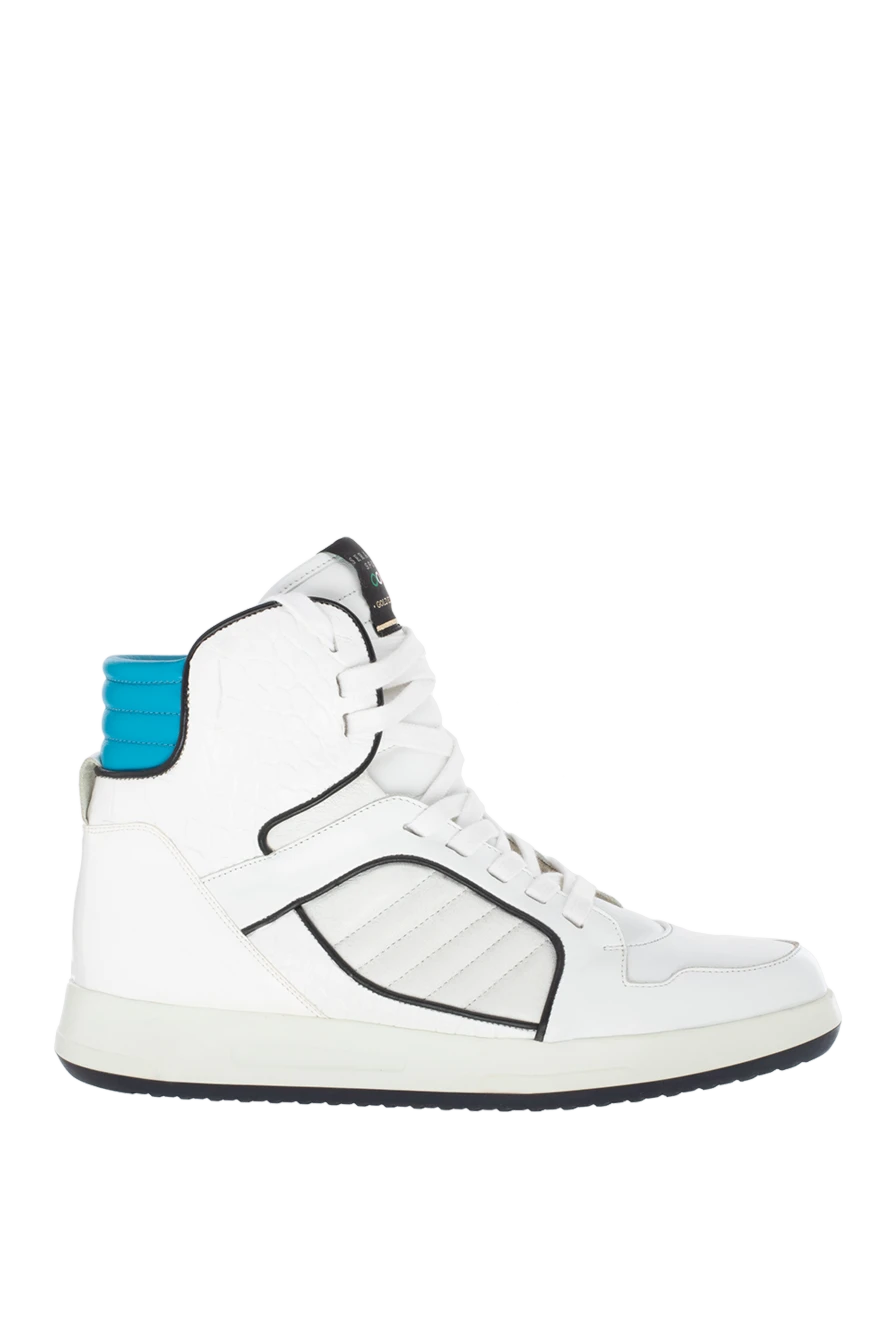 Serafini White suede sneakers for men - contrasting finish. 100% suede. Closure: lace. Sole height: 2 cm. Country of manufacture: Italy. Care: specialized cleaning - photo 1