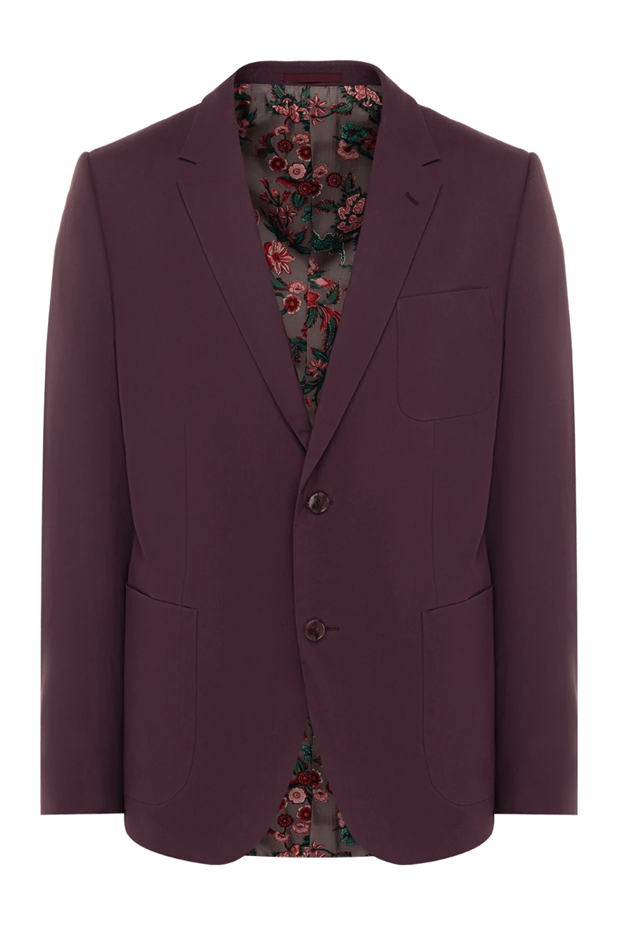 Gucci Пиджак из хлопка и эластана фиолетовый мужской - шлица. 96% хлопок, 4% эластан. три пуговицы. четыре внутренних, три боковых,. 100% шелк. Страна производитель: Италия. Уход: специализированная чистка - фото 1