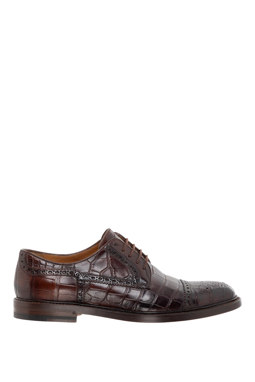 Gucci Shoes for men from alligator leather brown - Textured leather. 100% alligator leather. Lace. Interior finish: Leather. Insole: Leather. Heel height: 2 cm. Other materials. Country of manufacture: Italy. Care: specialized cleaning - photo 1