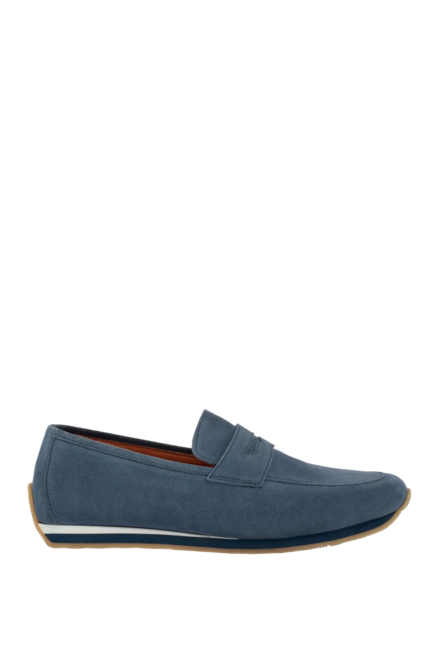 Andrea Ventura Blue suede drivers for men - contrast sole. 100% suede. Sole Height: Heel Height 2cm. Country of manufacture: Italy. Care: specialized cleaning - photo 1