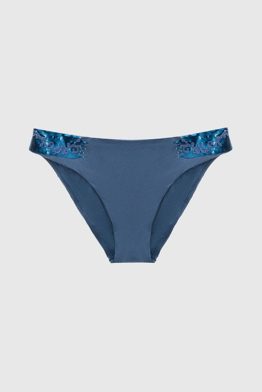 La Perla Women's blue polyamide and elastane swimming trunks - lace. 90% polyamide, 10% elastane. Country of manufacture: Italy. Care: specialized cleaning - photo 1