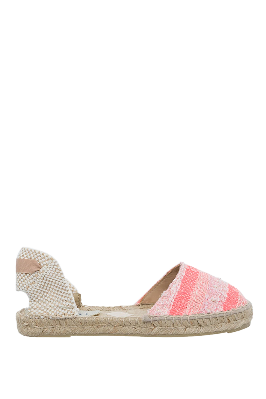 Manebi Women's espadrilles with striped print, pink - striped print. tweed. Insole: leather. Country of manufacture: Italy. Care: specialized cleaning - photo 1