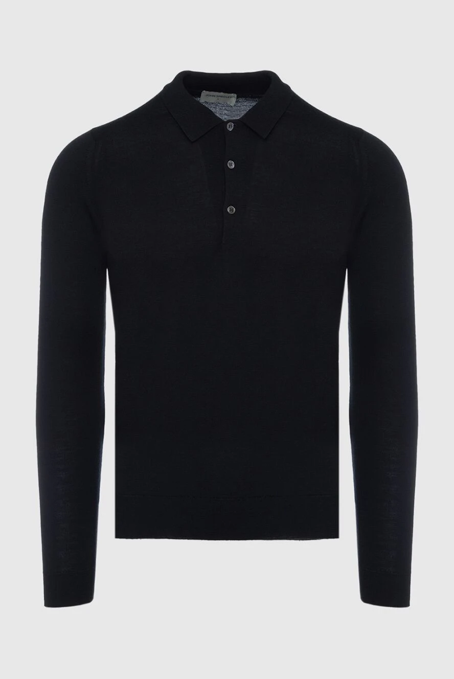 John Smedley wool long sleeve polo black for men 131802 Men polo Domino Online Store Ukraine