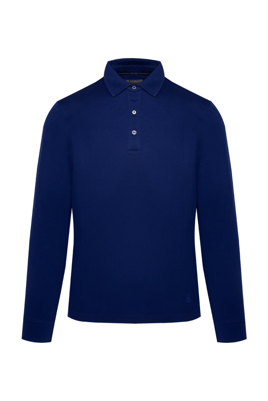 Corneliani Cotton long sleeve polo blue for men - Long sleeve. 100% cotton. Buttons. Country of manufacture: Italy. Care: specialized cleaning - photo 1