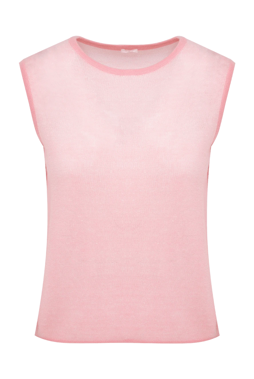 Malo Women's pink top - 57% cashmere, 36% linen, 7% polyamide. Country of manufacture: Italy. Care: specialized cleaning - photo 1