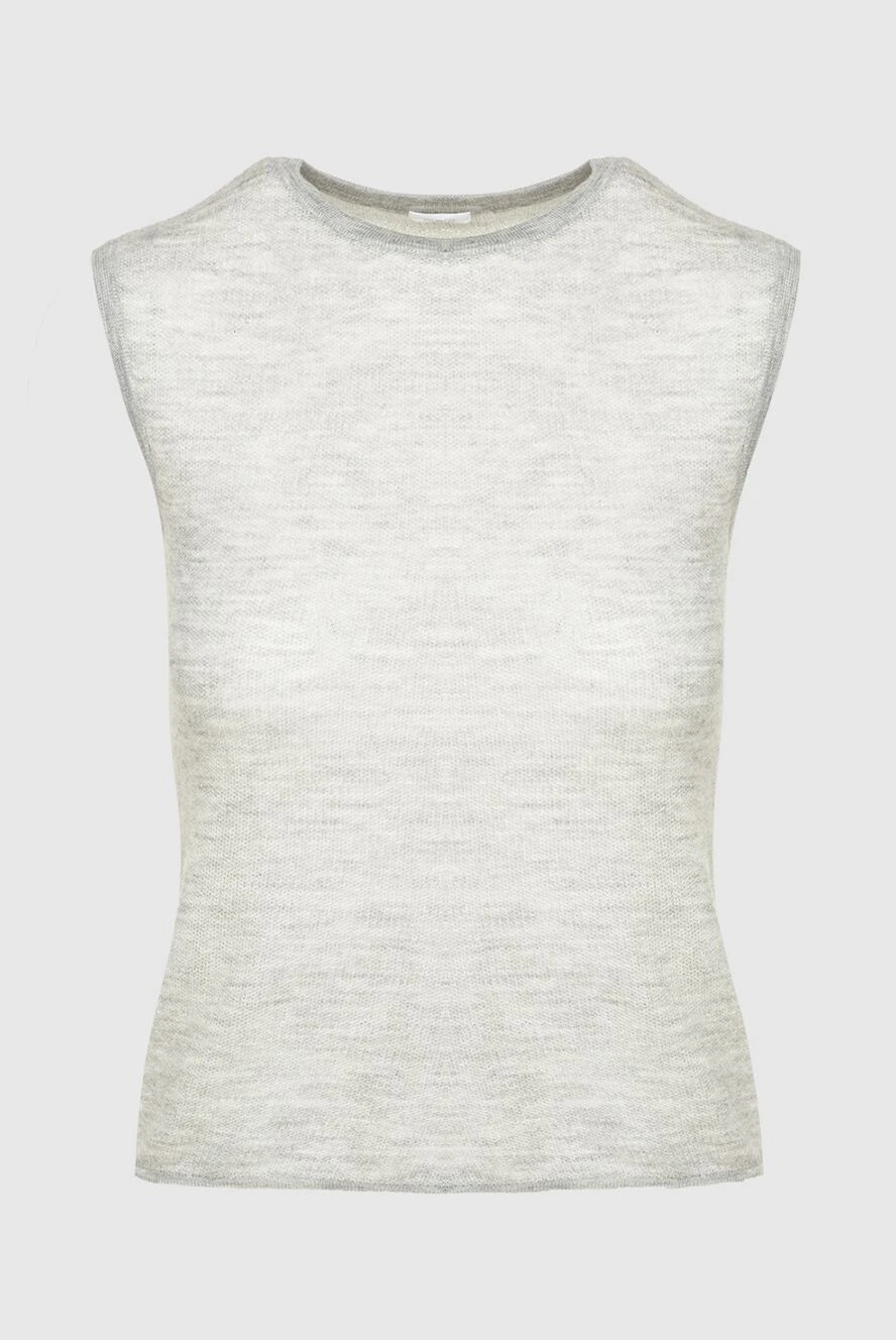 Malo Women's gray top - melange pattern. 57% cashmere, 36% linen, 7% polyamide. Country of manufacture: Italy. Care: specialized cleaning - photo 1