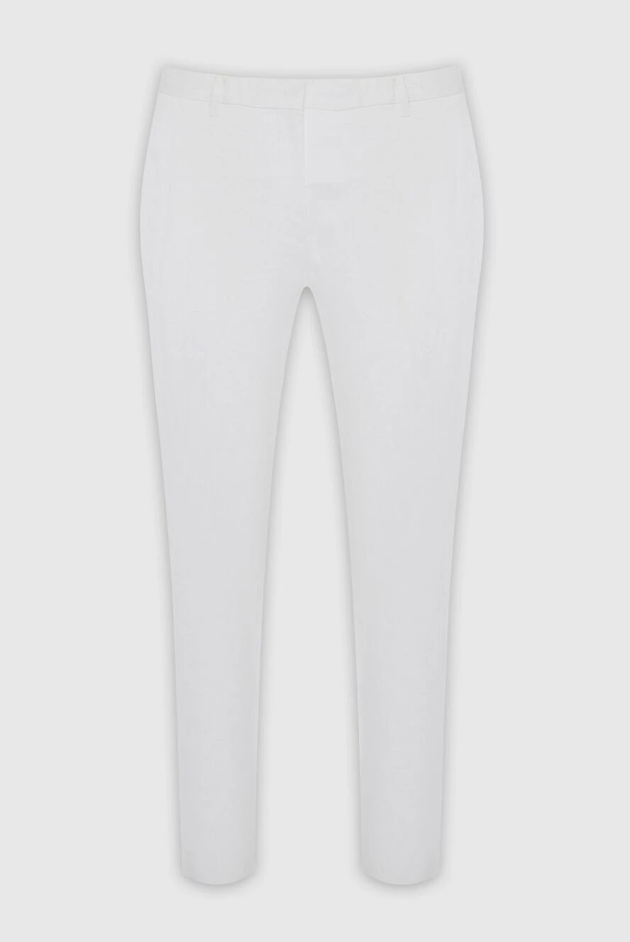 Malo Women's straight-leg pants white - two side pockets. cotton, elastane. hook, zipper. Country of manufacture: Italy. Care: specialized cleaning - photo 1