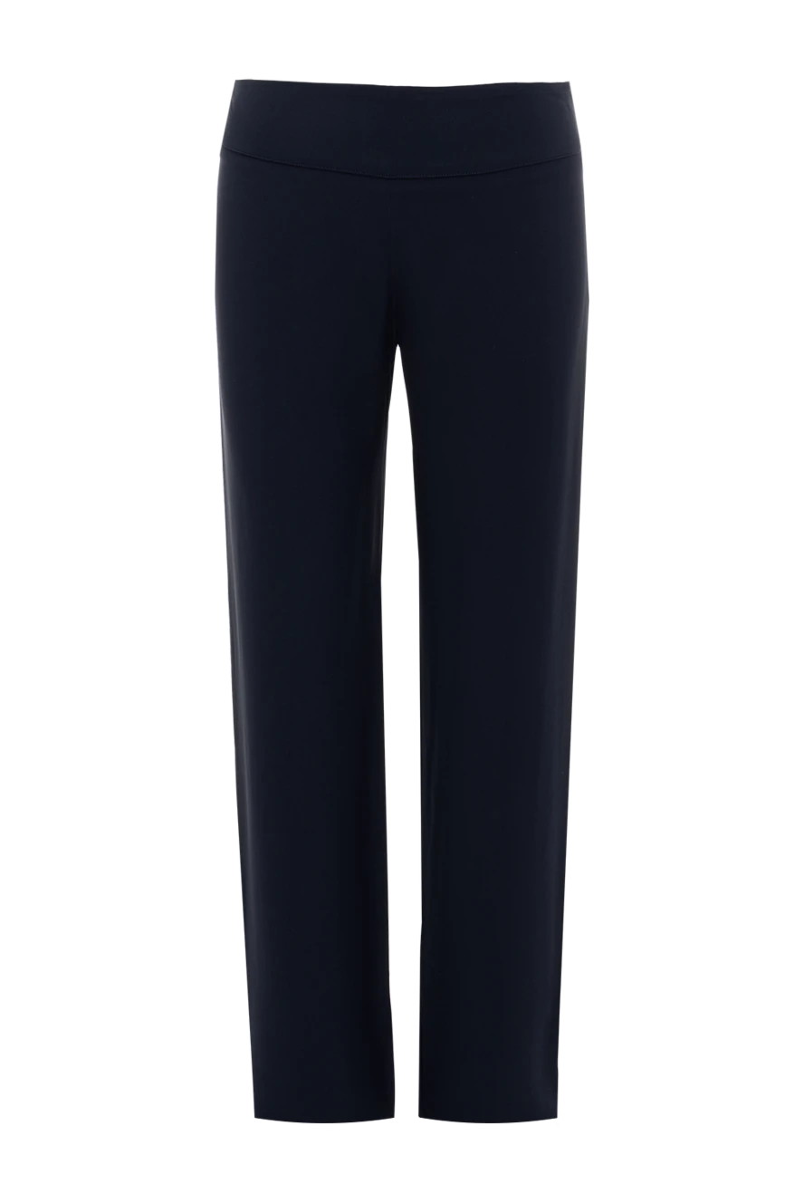 Malo Women's classic-cut pants navy blue - two side pockets. acetate, viscose. hook, zipper. Country of manufacture: Italy. Care: specialized cleaning - photo 1