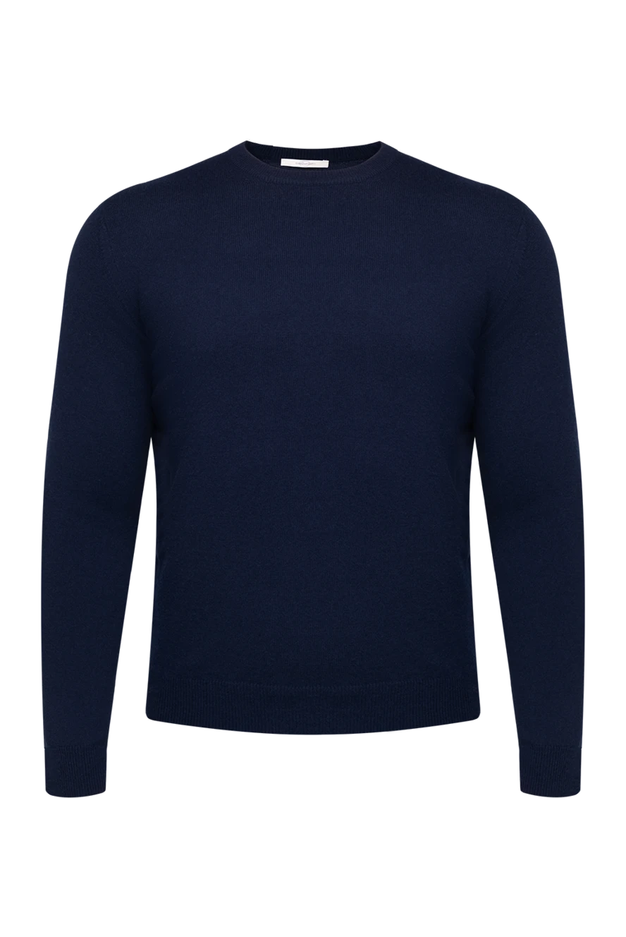 Casheart Blue cashmere jumper for men - 100% cashmere. Country of manufacture: Italy. Care: specialized cleaning - photo 1