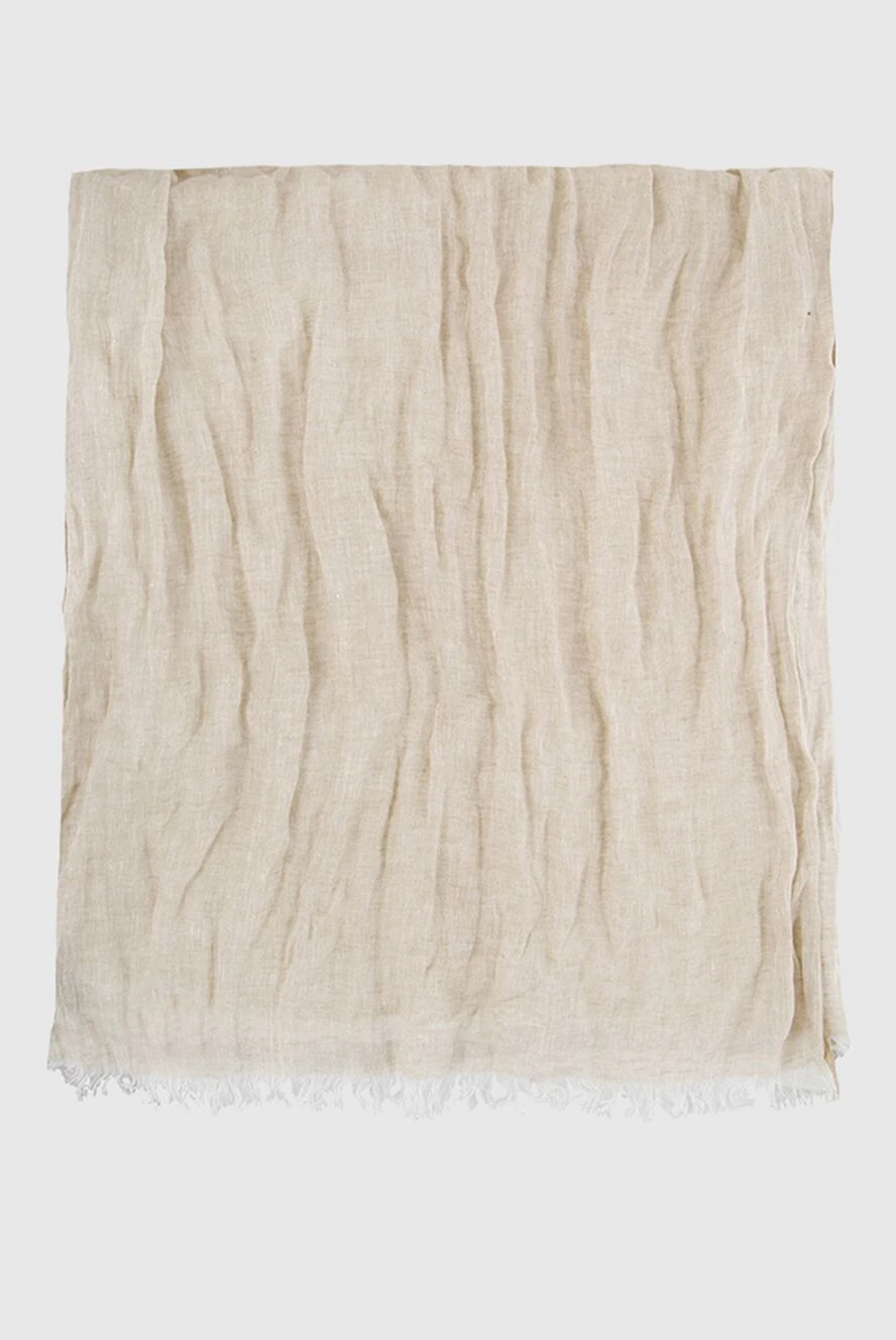 Corneliani Beige linen scarf for men - 100% linen. Country of manufacture: Italy. Care: specialized cleaning - photo 1