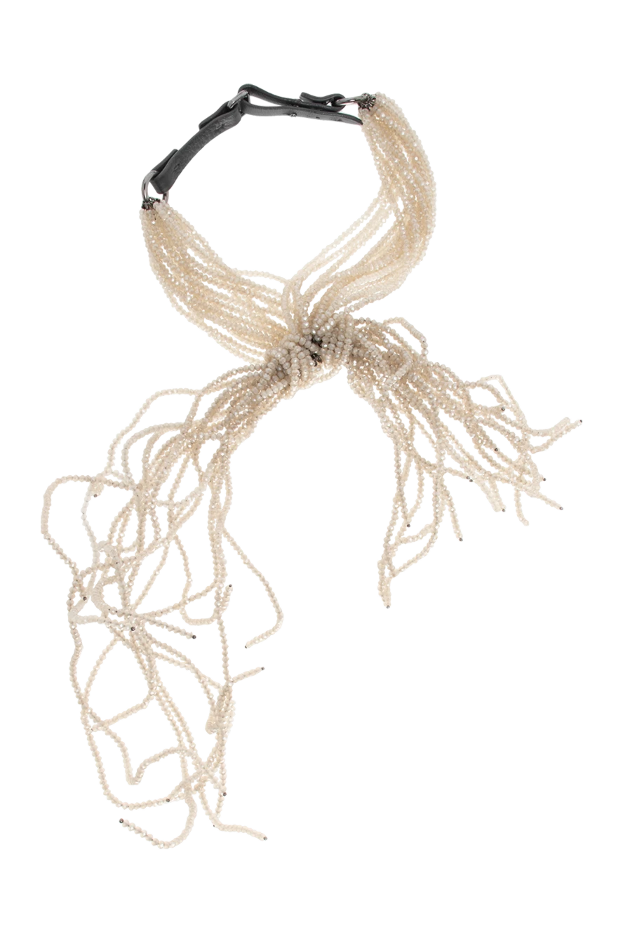 Brunello Cucinelli White metal necklace for women - beads. 100% metal. carabiner. Country of manufacture: Italy. Care: specialized cleaning - photo 1