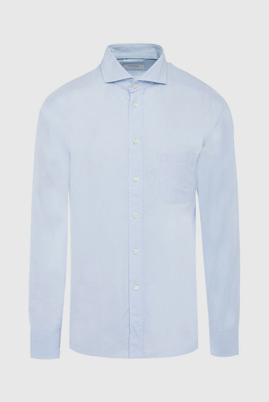 Eton Blue cotton shirt for men - 100% cotton. Closure: buttons. Country of manufacture: Italy. Care: specialized cleaning - photo 1