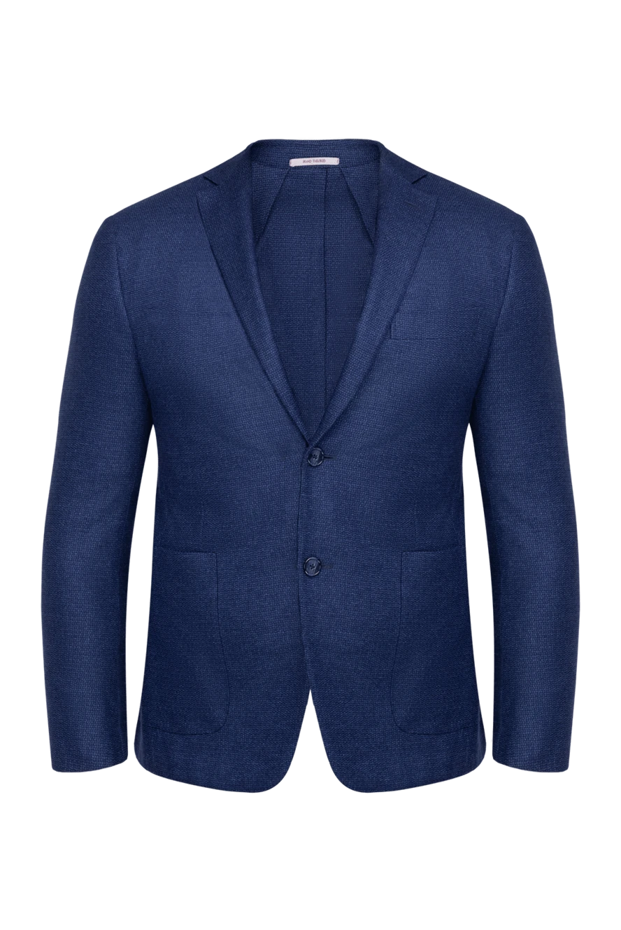 Ravazzolo Blue cashmere jacket for men - 100% cashmere. two buttons. three internal, two side, chest pocket. Lining: 100% cupro. Country of manufacture: Italy. Care: specialized cleaning - photo 1