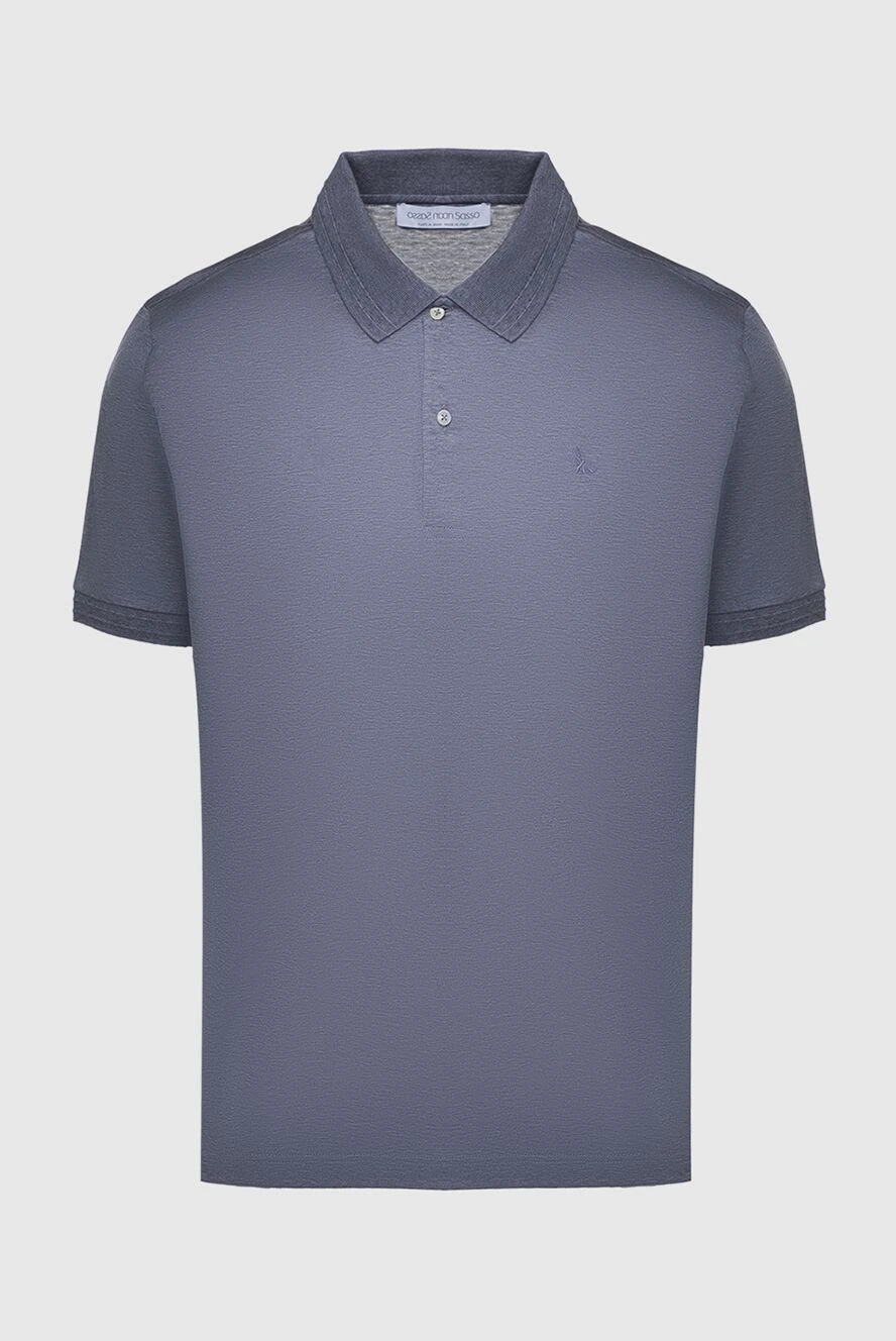 Gran Sasso Polo from cotton gray for men - Brand logo embroidery. 100% cotton. Buttons. Country of manufacture: Italy. Care: specialized cleaning - photo 1