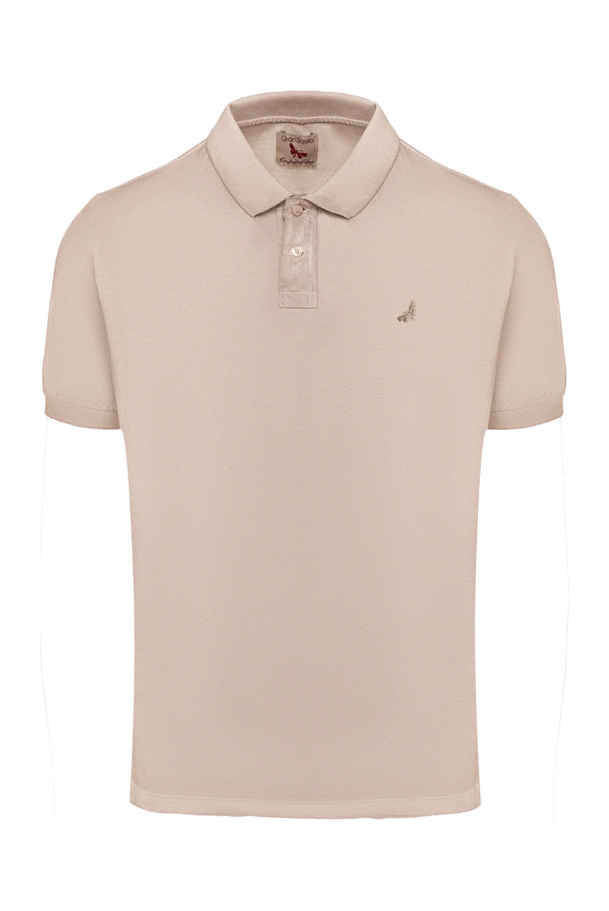 Gran Sasso Cotton polo beige for men - Brand logo embroidery. 100% cotton. Buttons. Country of manufacture: Italy. Care: specialized cleaning - photo 1