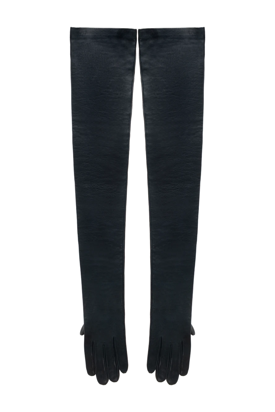 Brunello Cucinelli Рукавички довгі зі шкіри чорні жіночі - 100% натуральна шкіра. Країна виробник: Італія. Догляд: спеціалізоване чищення - фото 1