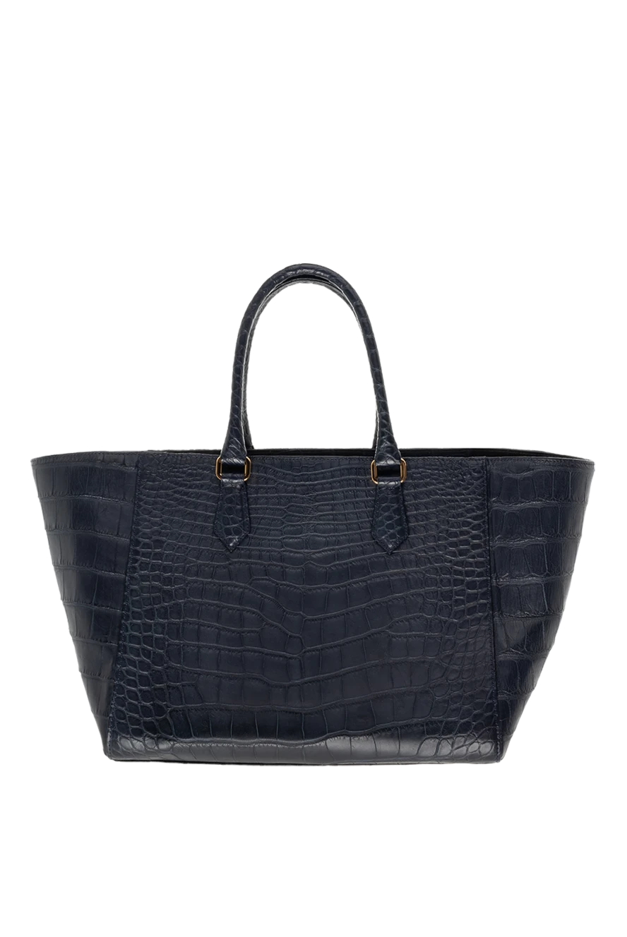 Parmeggiani Women's large black handbag made of textured leather - Compartment for banknotes. Card compartment. textured leather, embossing. zipper. crocodile skin. Country of manufacture: Italy. Care: specialized cleaning - photo 1