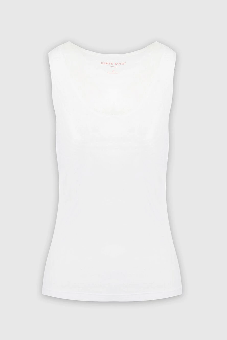 Derek Rose T-shirt made of micromodal and elastane white for women - figured bottom. 92% micromodal, 8% elastane. Country of manufacture: Italy. Care: specialized cleaning - photo 1