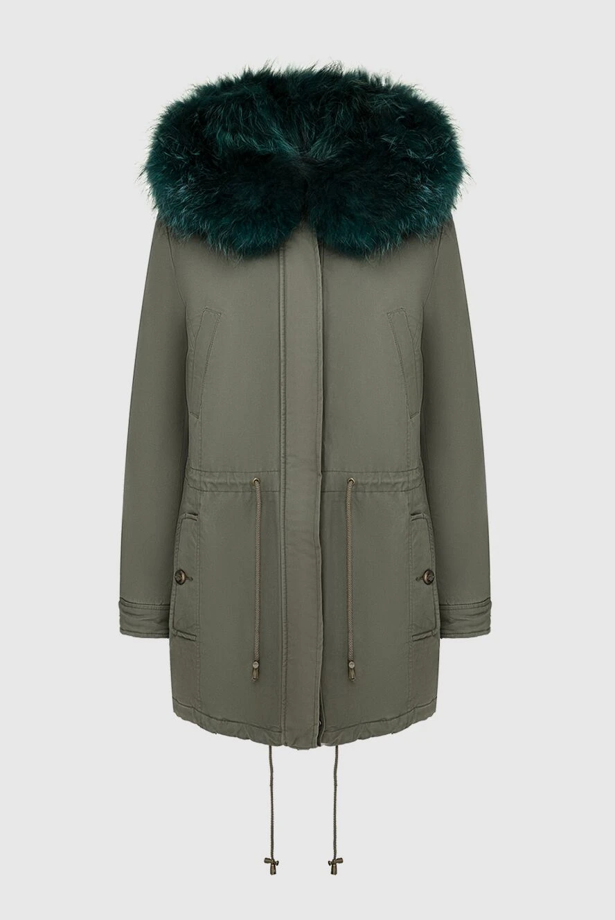 Alessandra Chamonix Parka made of cotton and natural fur green for women