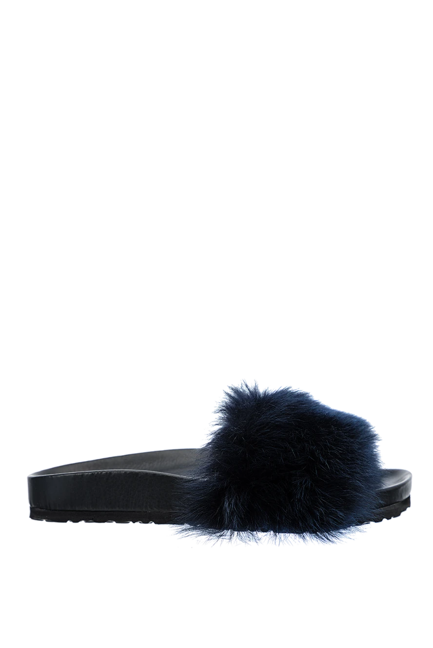 Amanda Wakeley Women's slippers with fur, gray - fur. polyurethane, fur. Country of manufacture: Italy. Care: specialized cleaning - photo 1