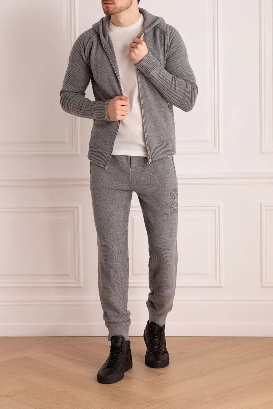 Philipp Plein gray men's cashmere sports suit 139212 — Men