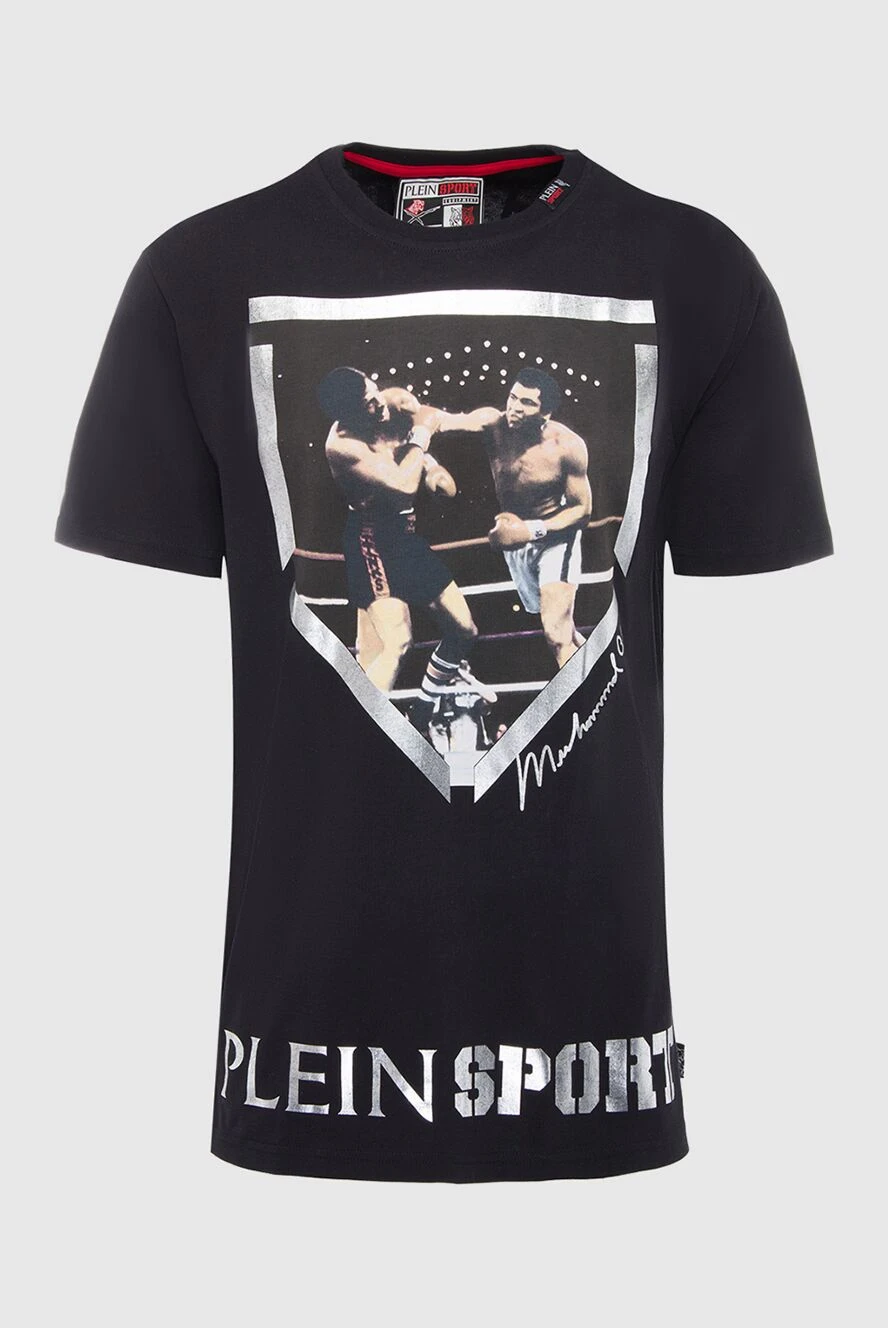 Philipp Plein Black cotton T-shirt for men - picture print 100% cotton. Country of manufacture: Italy. Care: specialized cleaning - photo 1