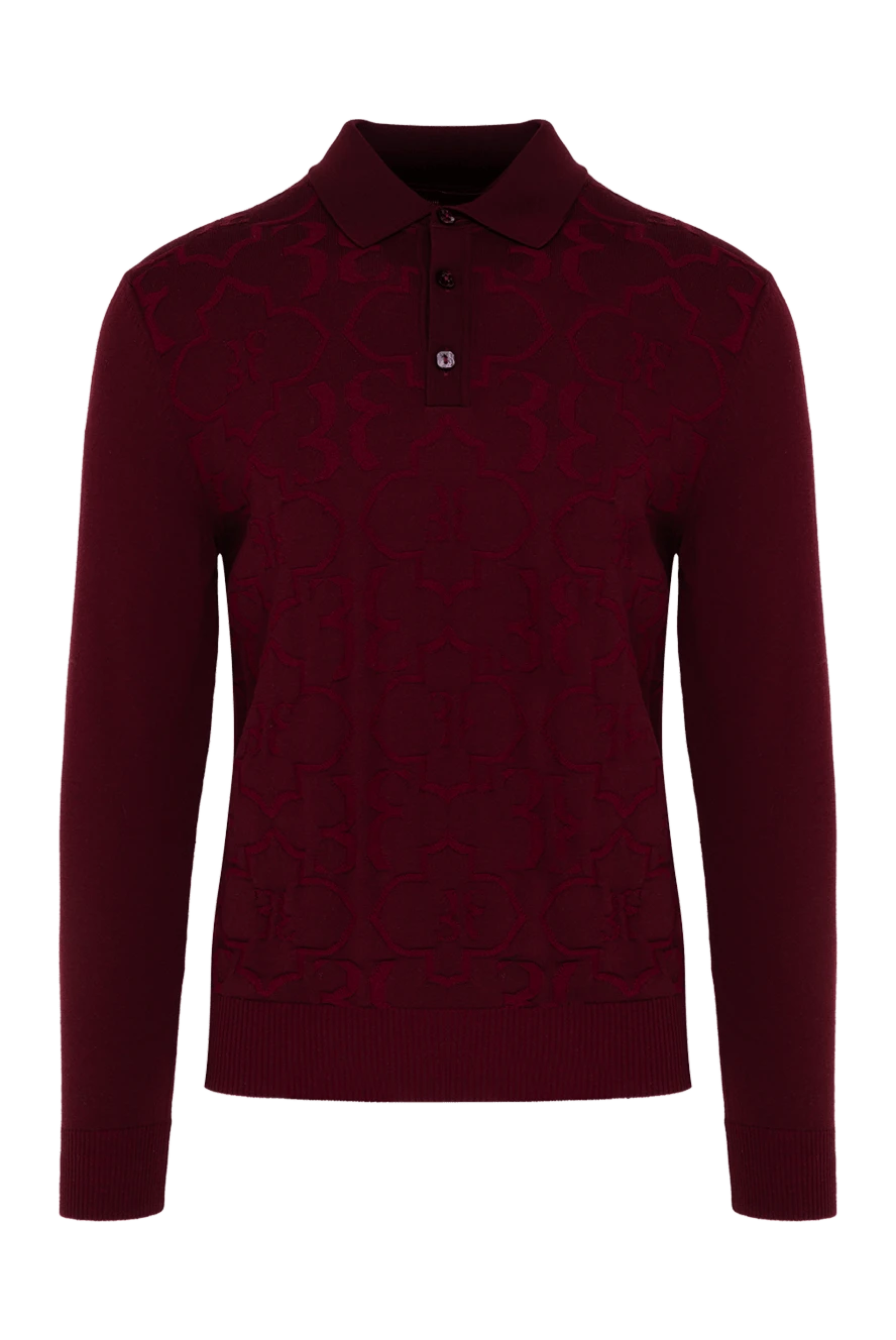 Billionaire wool long sleeve polo burgundy for men 139278 Men polo Domino Online Store Ukraine