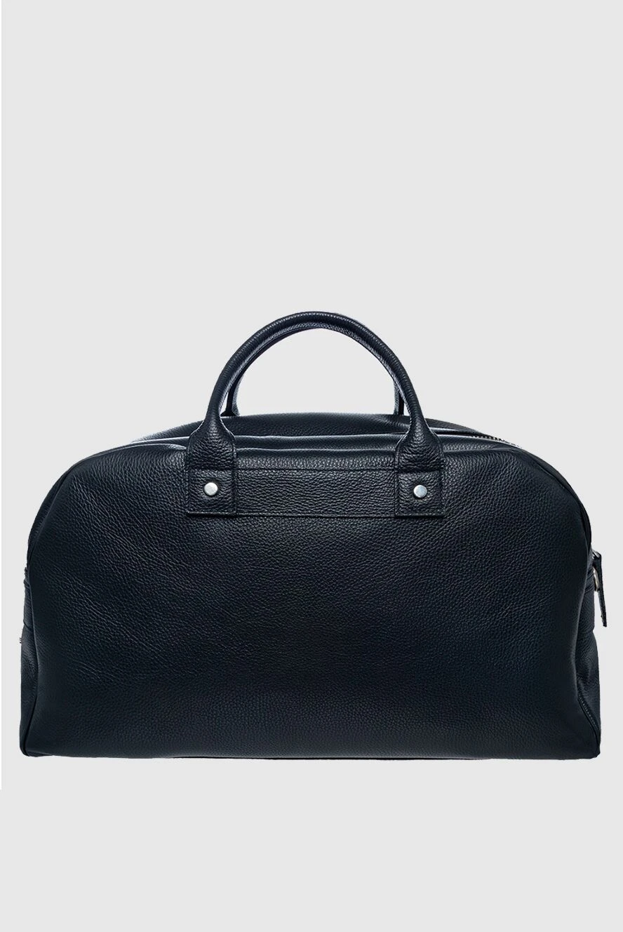 Doucal`s Black leather travel bag for men - textured leather. 100% leather. Fastener: zipper. Country of manufacture: Italy. Care: specialized cleaning - photo 1