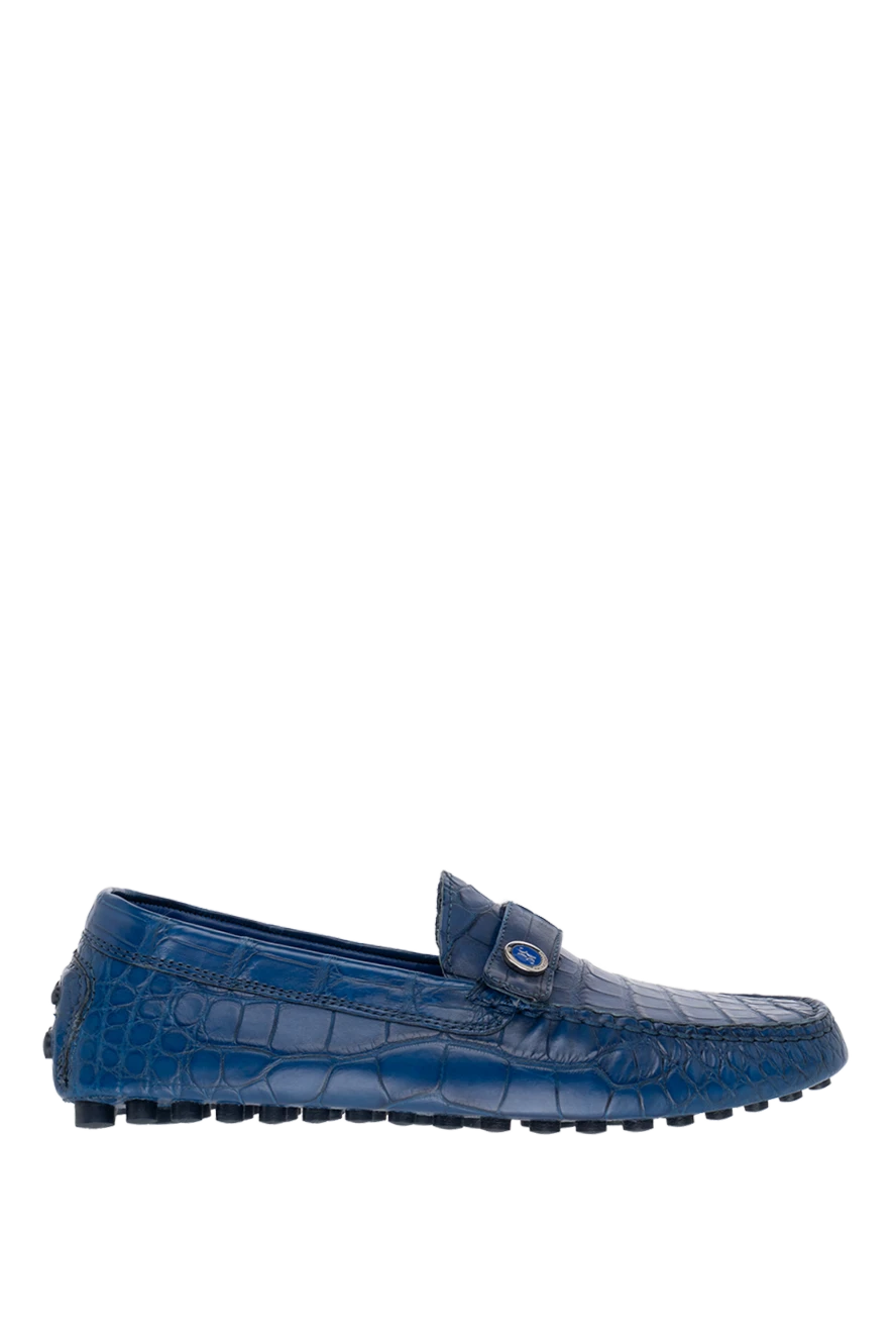 Billionaire Men's alligator leather moccasins blue - Strap. 100% alligator skin. Interior: Leather. Insole: Leather. Outsole: Rubber. Country of manufacture: Italy. Care: specialized cleaning - photo 1