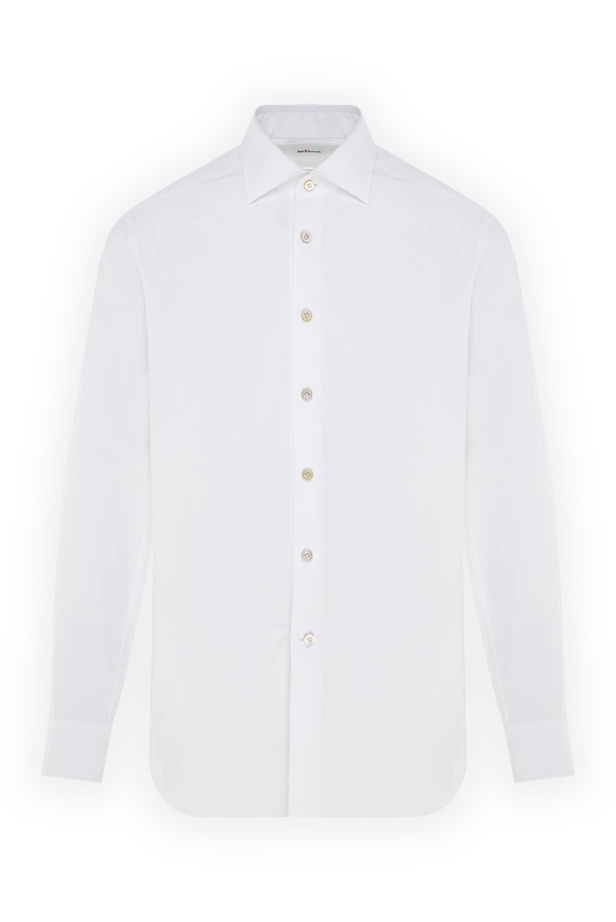 Kiton White cotton shirt for men - 100% cotton. Closure: buttons. Country of manufacture: Italy. Care: specialized cleaning - photo 1