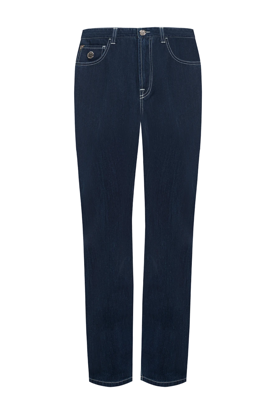 Stefano Ricci Чоловічі джинси синього кольору бавовняний денім - 100% бавовна. гудзик, блискавка. три бічні кишені, дві кишені ззаду. Країна виробник: Італія. Догляд: спеціалізоване чищення - фото 1