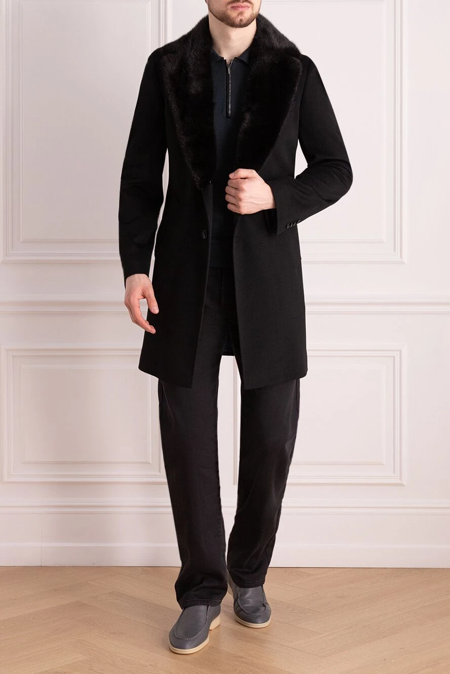 Loro Piana black wool coat for men 140788 Men coats Domino Online Store Ukraine