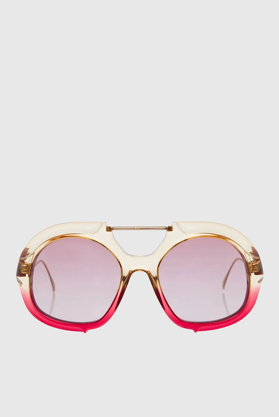 Fendi Glasses for women large pink fantasy shape - logo on the bracket. Additional: UV protection. plastic, metal. Country of manufacture: Italy. Care: specialized cleaning - photo 1