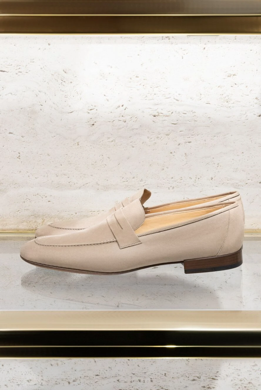Loro Piana замшевые пенни-лоферы мужские светло-бежевые для весны